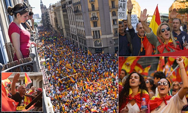 Penentang Kemerdekaan Katalan di Barcelona Beri Salut a la Fasis Hitler